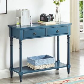 DS-HOMEPORT Solid Wood Sofa Table; Wooden Farmhouse Console Tables with Storage Shelf; Wood Entryway Table with Drawers; 35.43'' x 13.78'' x 30.3