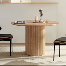 47,24 inch MDF Dining Table for Dining Room Round Dinner Tables Mid-Century Modern Table OAK