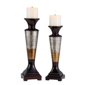 14" and 16" Tall Polyresin "Naomi" Candleholder, Egyptian Style (Set of 2)