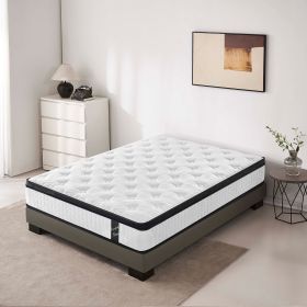 Queen Size 12" OEKO-TEX100 Breathable Kniited Fabric Cover Cool Memory Foam Individual Pocket Spring Hybrid Mattress