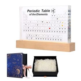 Periodic Table With 83 Kinds Of Real Elements Inside, Acrylic Periodic Table Of Elements Samples, Easy To Read, Creative Gifts For Science Lovers (Option: Default)