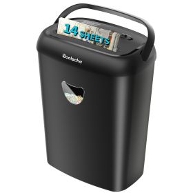 Paper Shredder, 14 Cross Cutting, 6.6 Gallon Paper Basket, P-4 Security Level, 3 Mode Designs - Suitable For Home And Office Anti Paper Jam Heavy (Color: Black)