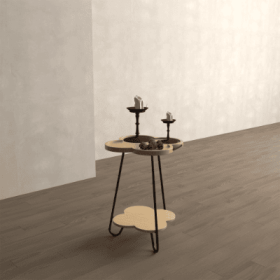 Round Accent Side Table (Option: Acacia Wood)