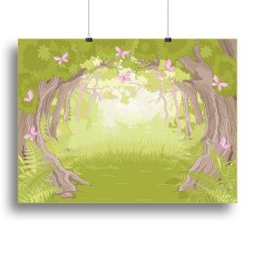 Beautiful Glade in the Magic forest Canvas Print or Poster (Type: Standard Framed Canvas Print, size: X-Large (28" x 20"))